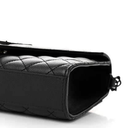 Saint Laurent Grain De Poudre Textured Mixed Matelasse Triquilt Small Monogram Monochrome Satchel Black 9 of 9