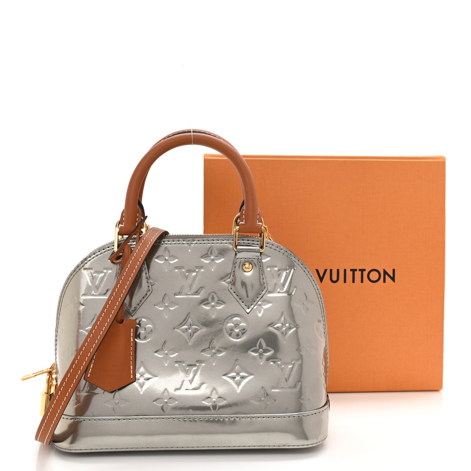Louis Vuitton Vernis Alma BB Gris Metal 9 of 9