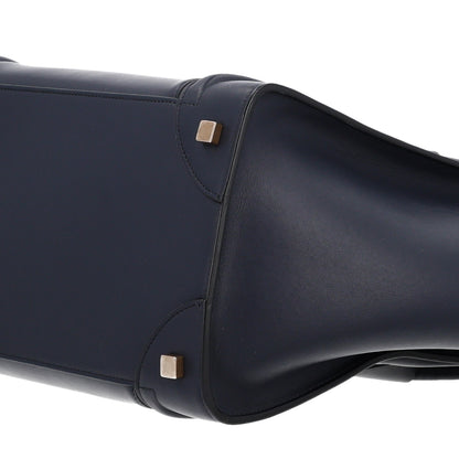 Celine Satin Debossed Calfskin Mini Luggage Navy Blue 10 of 10