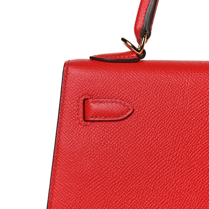 Hermes Epsom Kelly Sellier 25 Rouge De Coeur 13 of 16