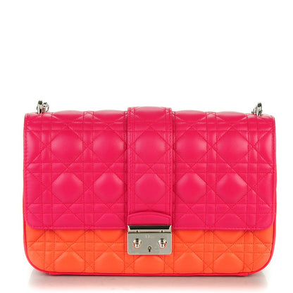 Christian Dior Lambskin Cannage Tri-Color Medium Tri-Color Miss Dior Flap Fuchsia 1 of 8
