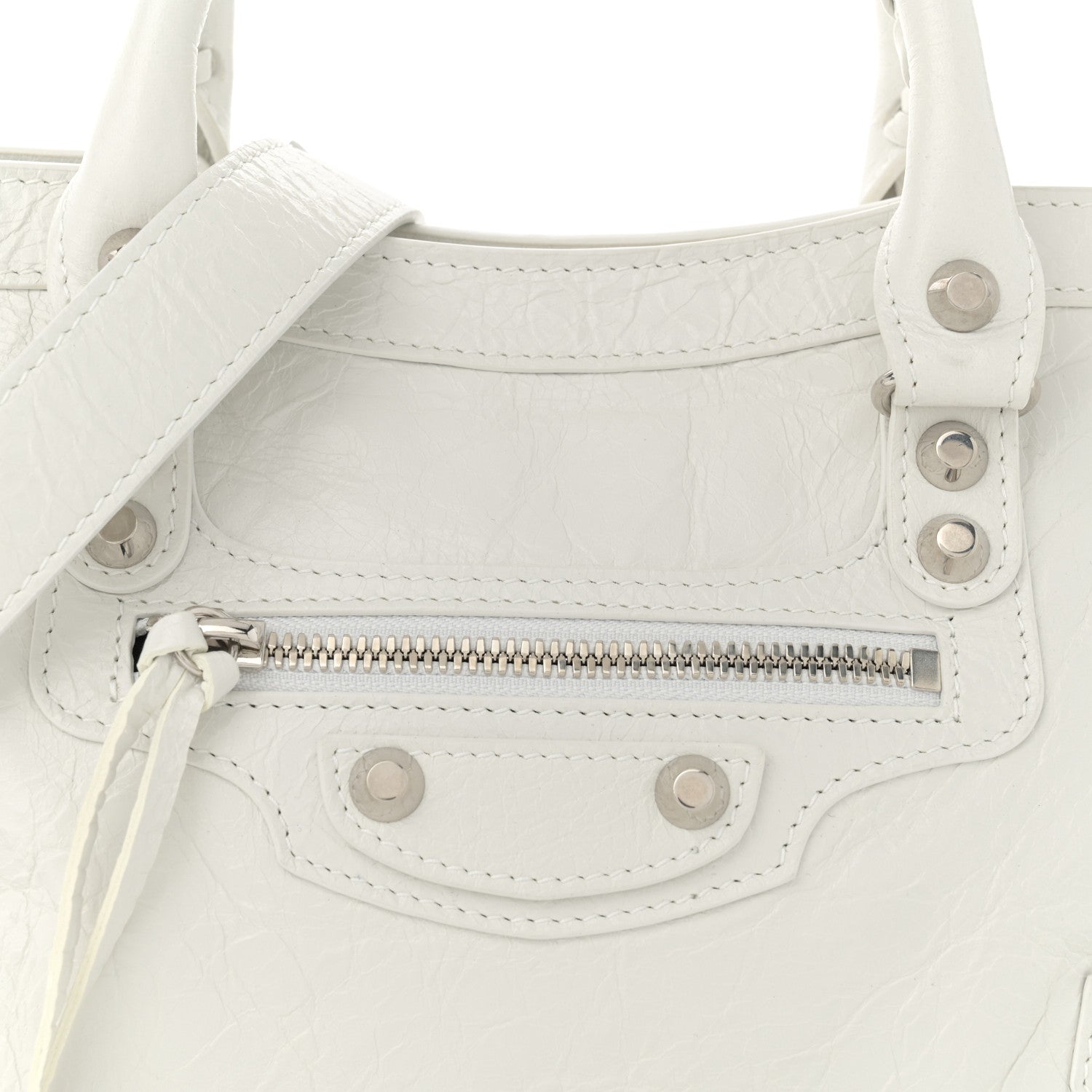 Balenciaga Agneau Arena Silver Hardware Small Le City Optic White 8 of 12