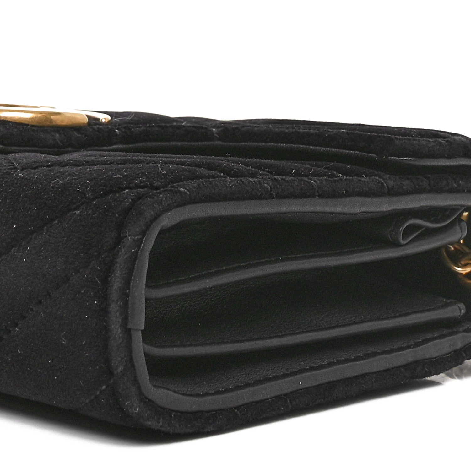 Gucci Velvet Matelasse GG Marmont Chain Wallet Black 10 of 10
