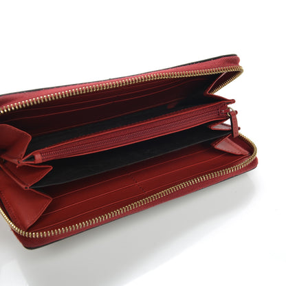 Gucci GG Supreme Monogram Kingsnake Heart Embroidered Zip Around Wallet Red 5 of 9