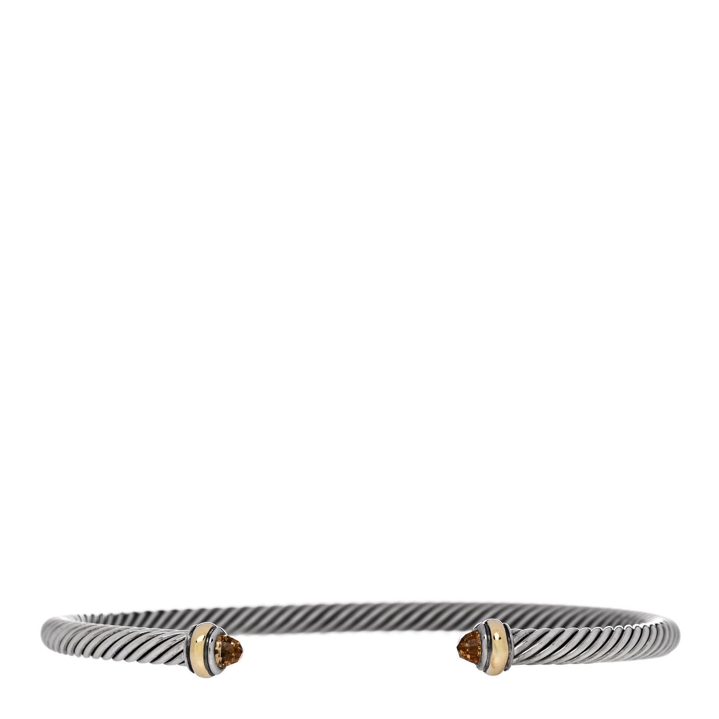 Sterling Silver 18K Yellow Gold Citrine 4mm Cable Classics Bracelet