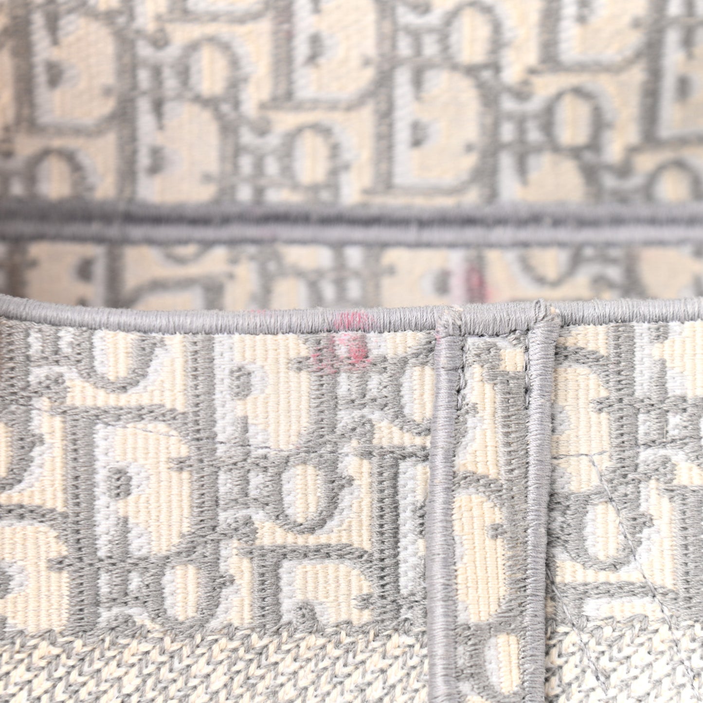 Oblique Embroidered Saddle Bag Gray