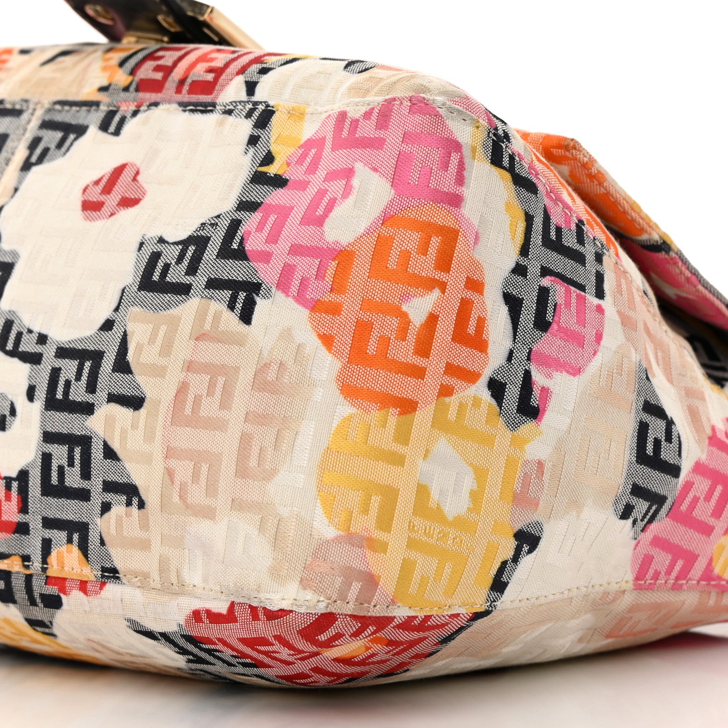 Fendi Zucchino Vitello Floral Forever Mama Baguette Beige Multicolor 10 of 13