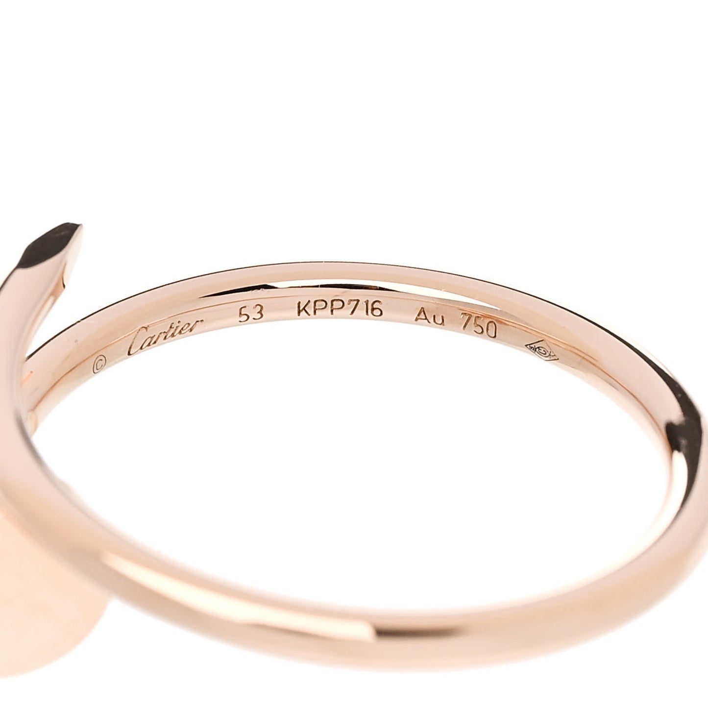 18K Pink Gold Small Juste Un Clou Ring 53 6.5