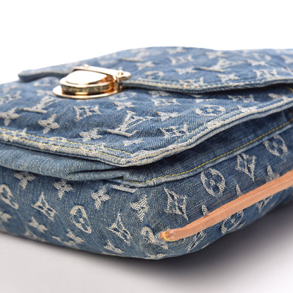 Louis Vuitton Monogram Denim Sac Plat Blue 9 of 13