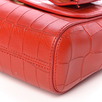 Mulberry Nappa Crocodile Embossed Small Lily Flap Red 9 of 10