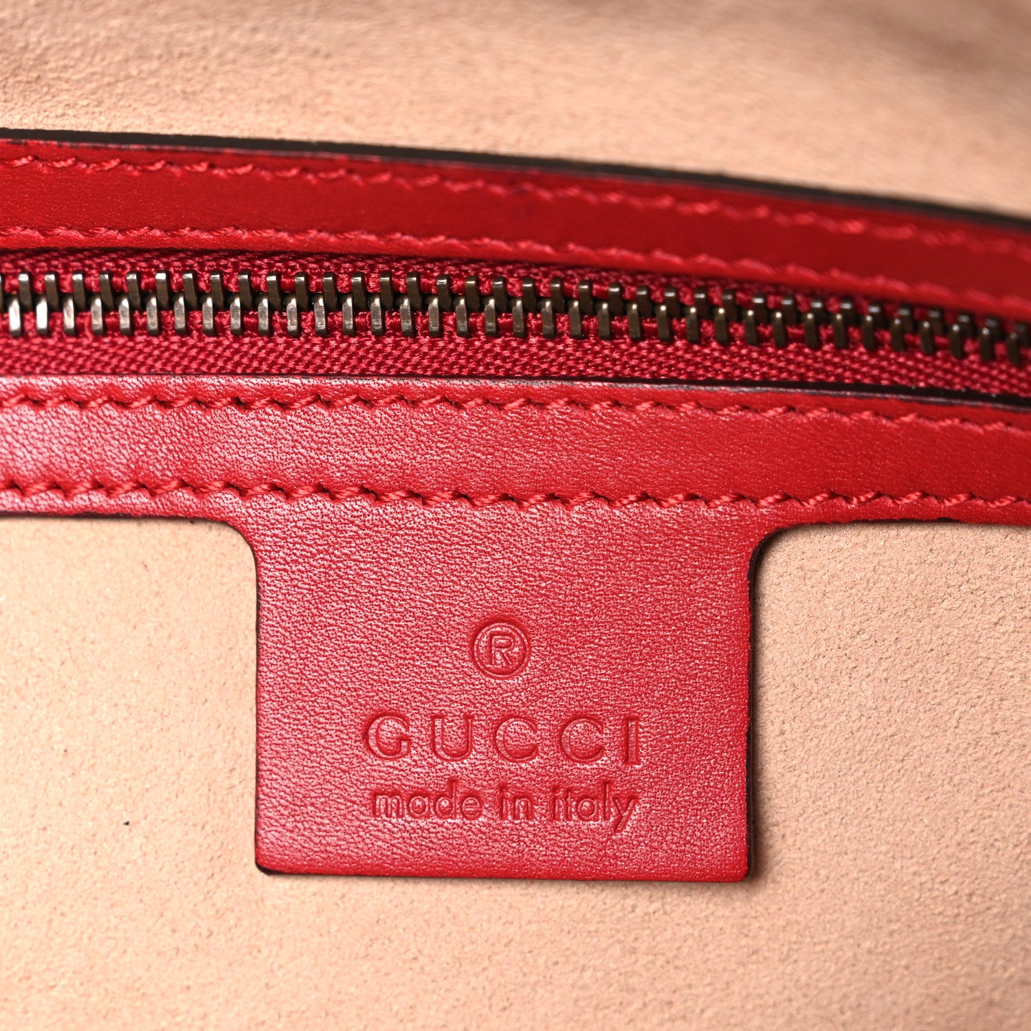 Gucci Calfskin Matelasse Medium GG Marmont Chain Shoulder Bag Hibiscus Red 6 of 10