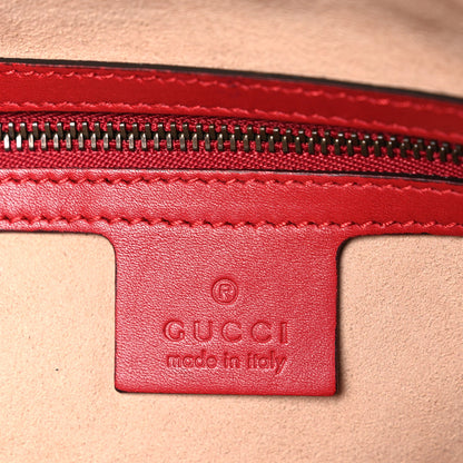 Gucci Calfskin Matelasse Medium GG Marmont Chain Shoulder Bag Hibiscus Red 6 of 10