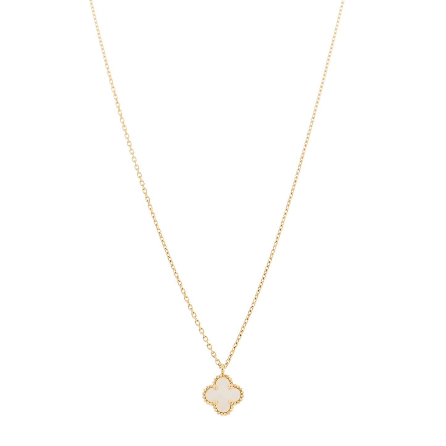 18K Yellow Gold Mother of Pearl Sweet Alhambra Pendant Necklace