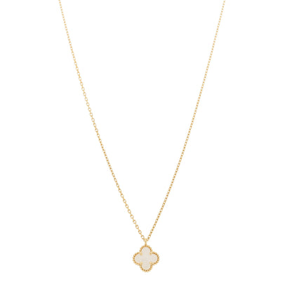 Van Cleef & Arpels 18K Yellow Gold Mother of Pearl Sweet Alhambra Pendant Necklace 1 of 5