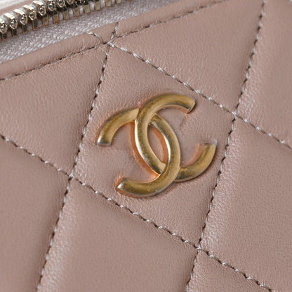 Chanel Lambskin Quilted Small Top Handle Vanity Case With Chain Beige 11 of 13