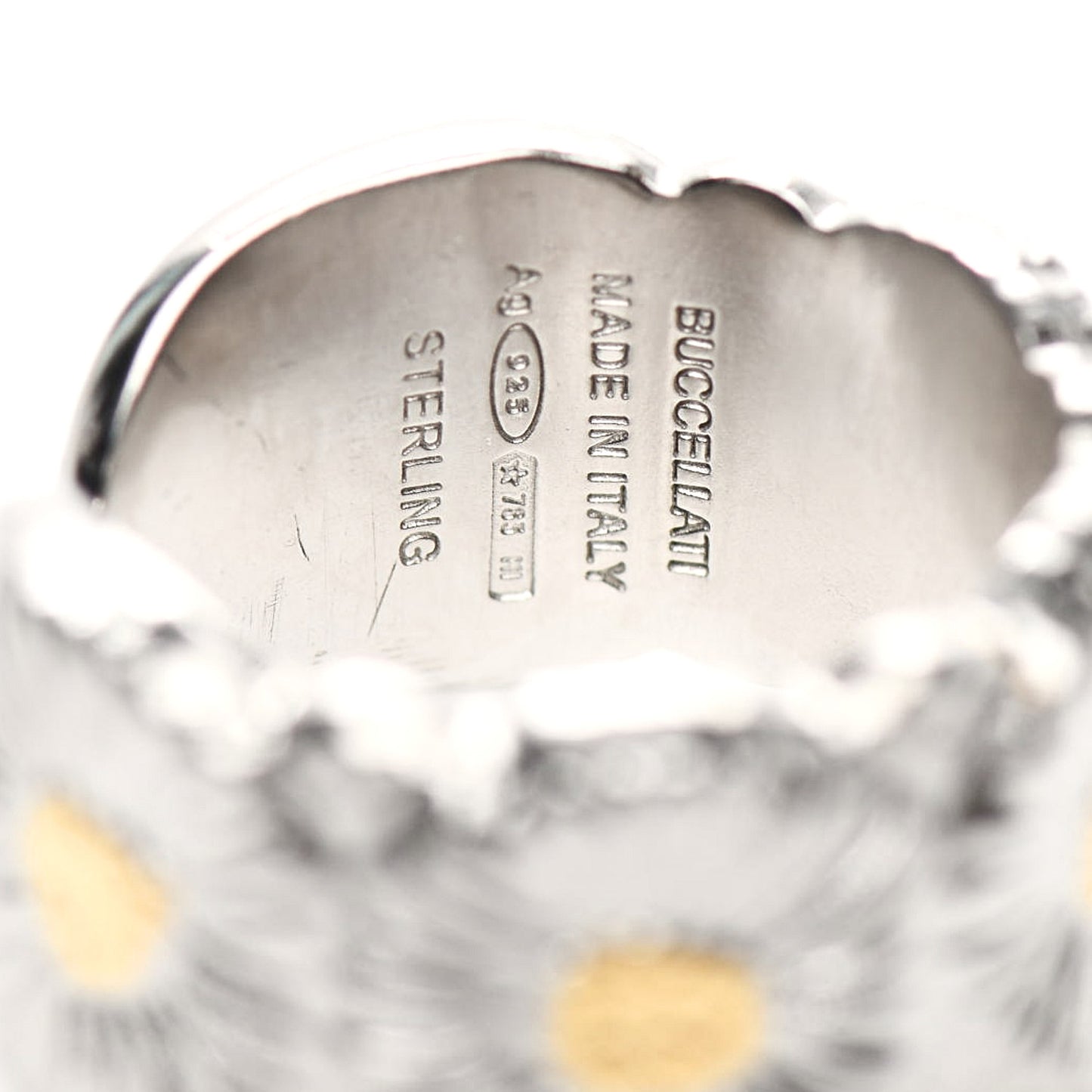 BUCCELLATI Sterling Silver Gold Vermeil Blossoms Daisy Ring 50 5.5