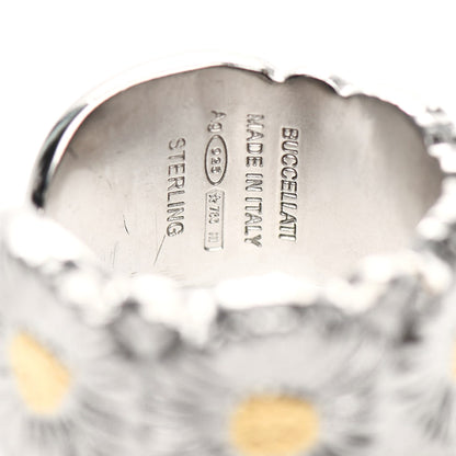 Bulgari BUCCELLATI Sterling Silver Gold Vermeil Blossoms Daisy Ring 50 5.5 4 of 5