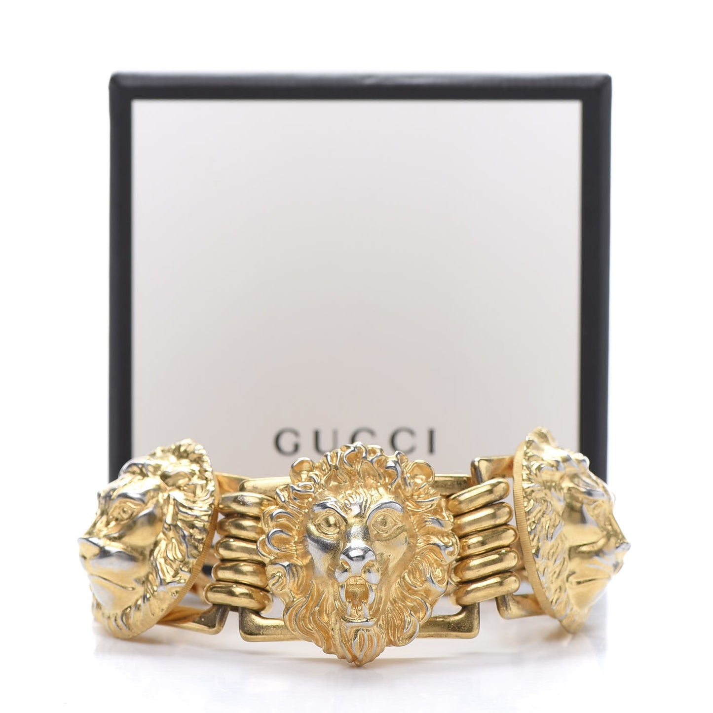 Metal Lion Head Bracelet Gold