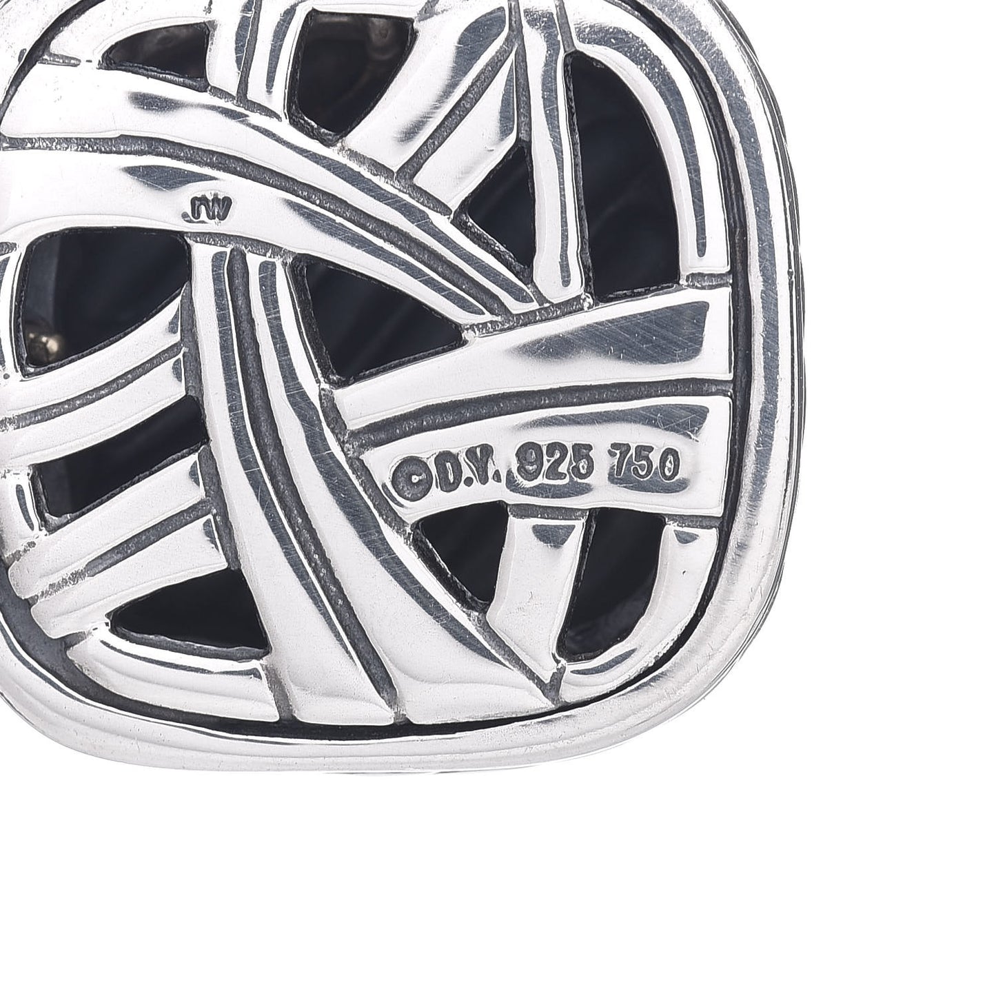 Sterling Silver 18K Yellow Gold 16mm Sculpted Cable Enhancer Pendant