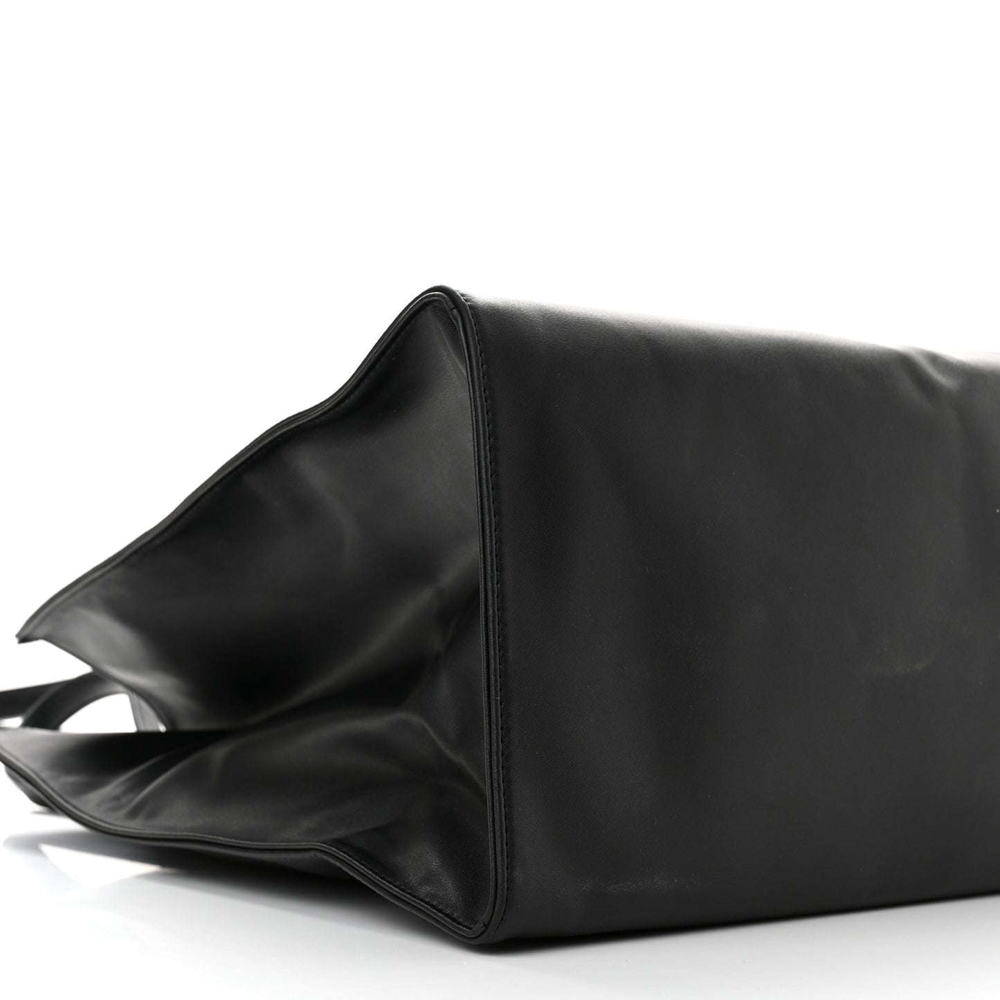 Vegan Leather Large Shopping Bag Black
