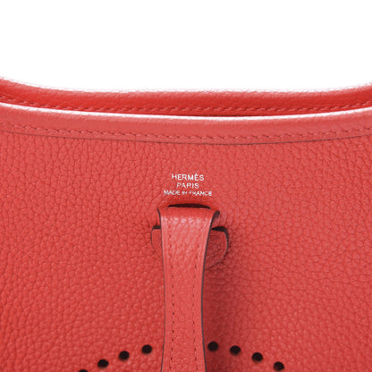Hermes Taurillon Clemence Evelyne TPM Rouge De Coeur Bleu Du Nord 5 of 10