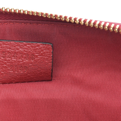 Gucci Canvas Sylvie Stripe Logo Zip Pouch Mystic White Hibiscus Red Maritime 7 of 14