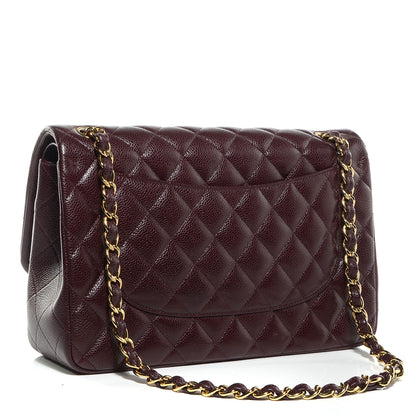 Chanel Caviar Quilted Jumbo Double Flap Burgundy 3 of 10