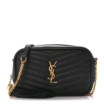 Saint Laurent Grain De Poudre Matelasse Monogram Mini Lou Camera Bag Black 1 of 11