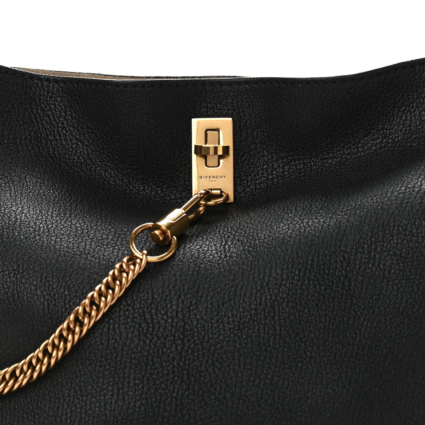 Grained Calfskin GV Bucket Bag Black