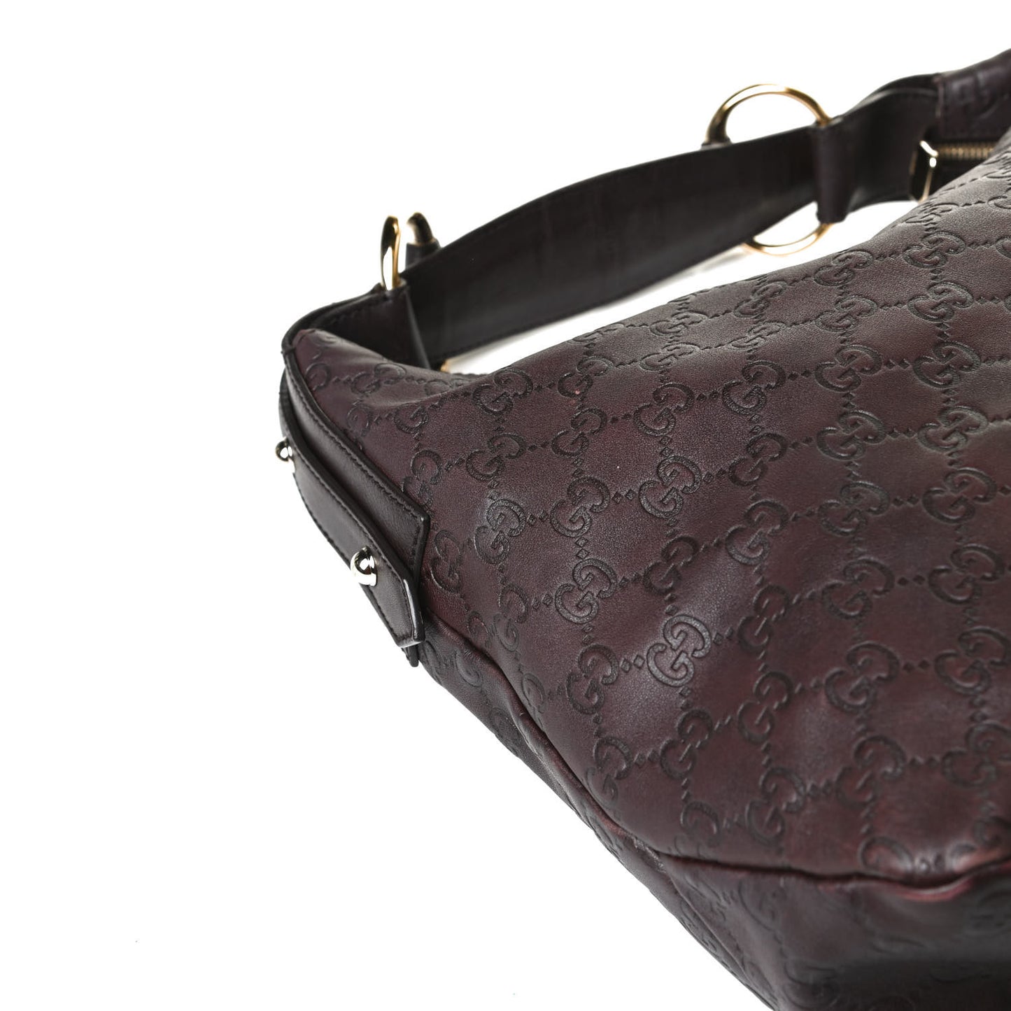 Guccissima Medium Horsebit Chain Hobo Dark Brown