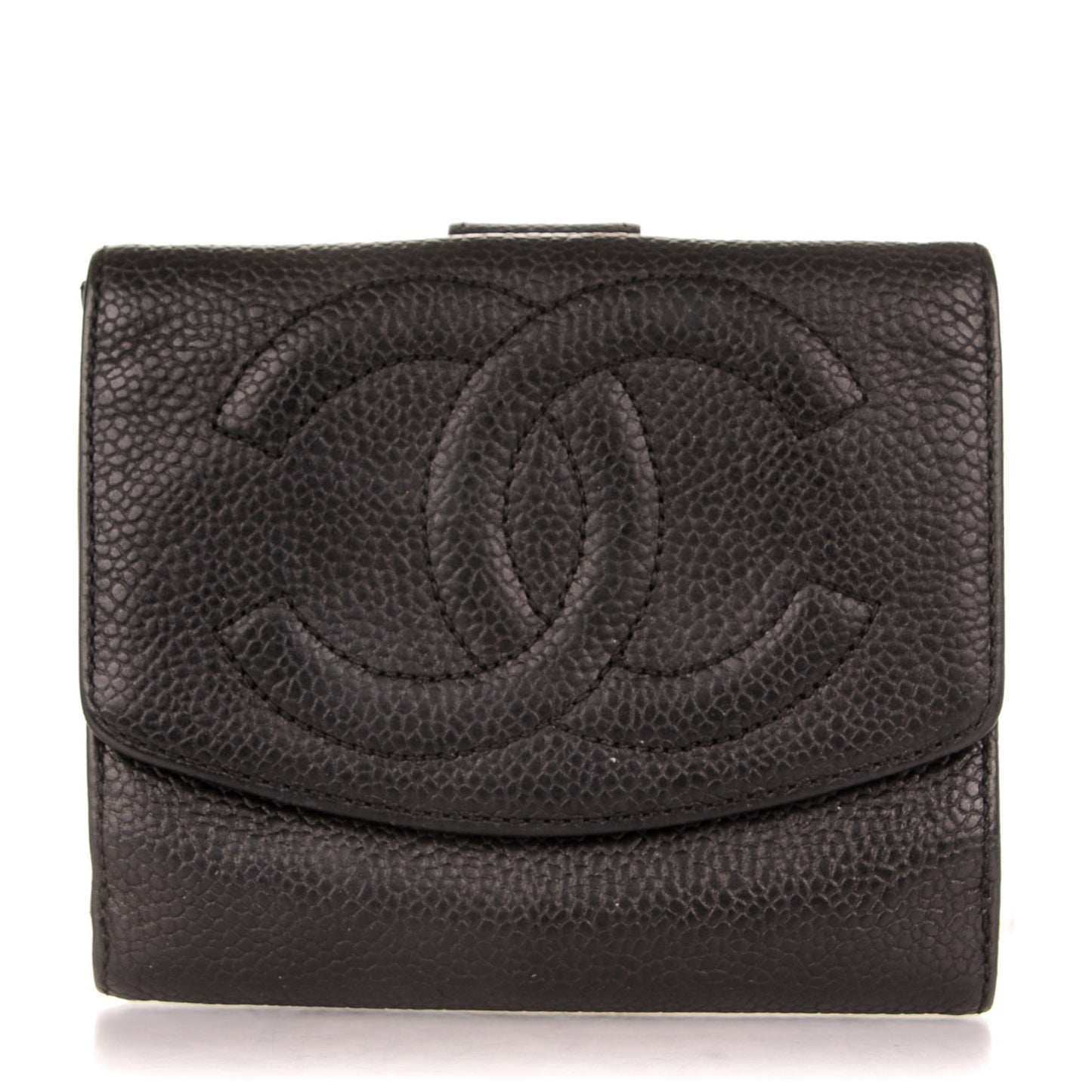 Caviar Timeless CC Compact French Wallet Black