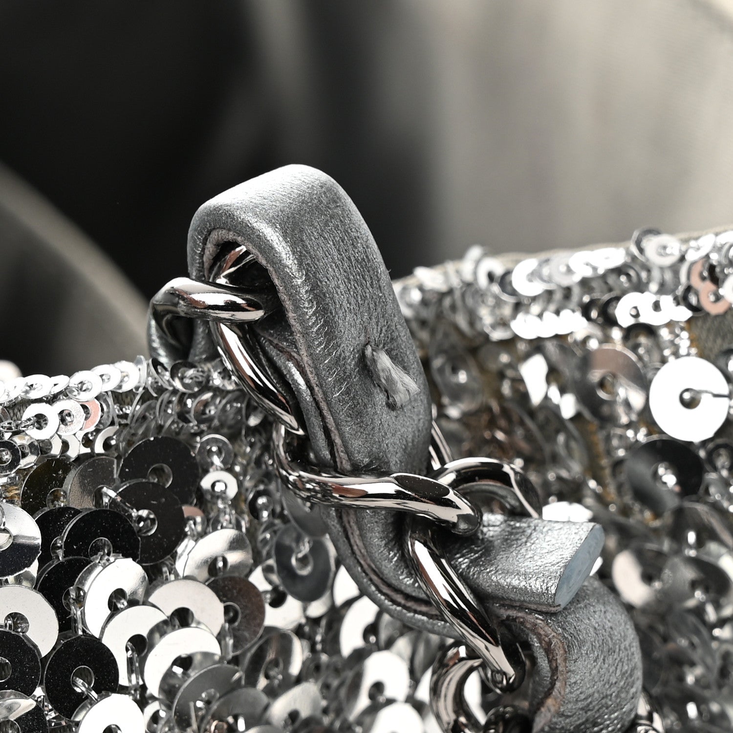 Chanel Sequin Mini Square Flap Silver 11 of 16