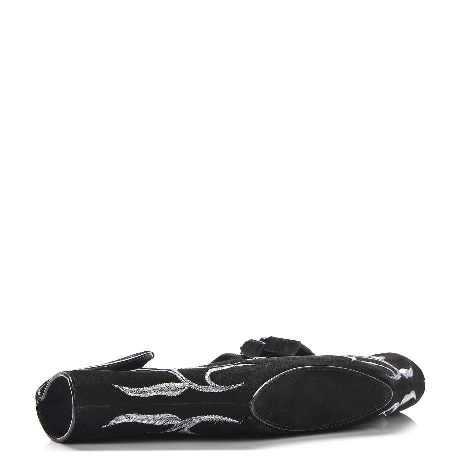 Alexander McQueen Suede Floral De Manta Clutch Black 4 of 7