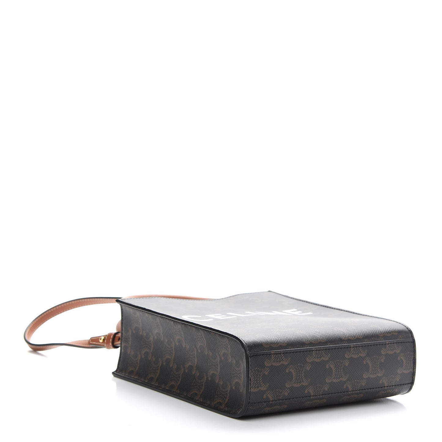 Triomphe Canvas Calfskin Mini Vertical Cabas Tan