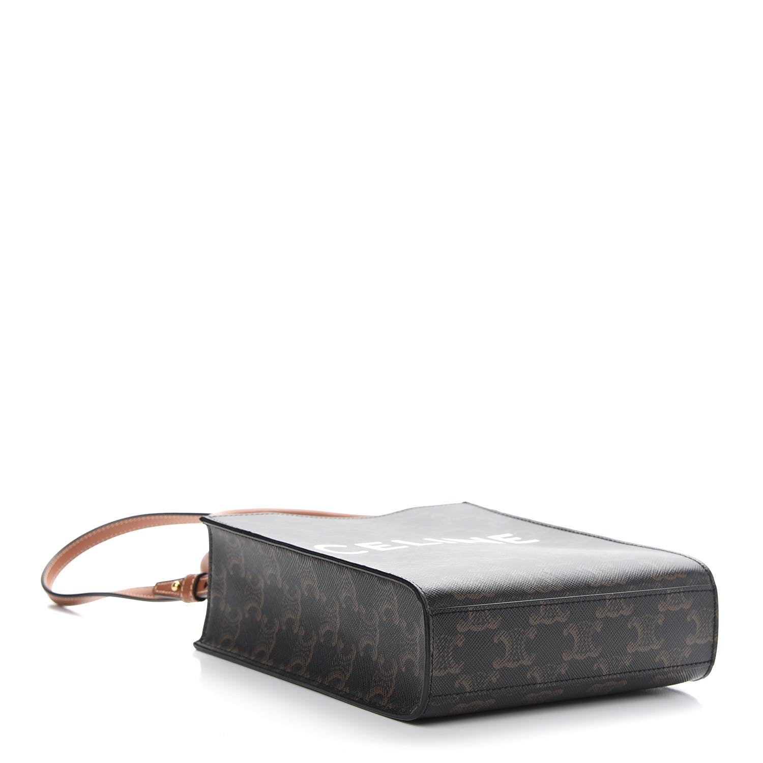 Celine Triomphe Canvas Calfskin Mini Vertical Cabas Tan 4 of 8