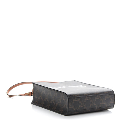 Celine Triomphe Canvas Calfskin Mini Vertical Cabas Tan 4 of 8
