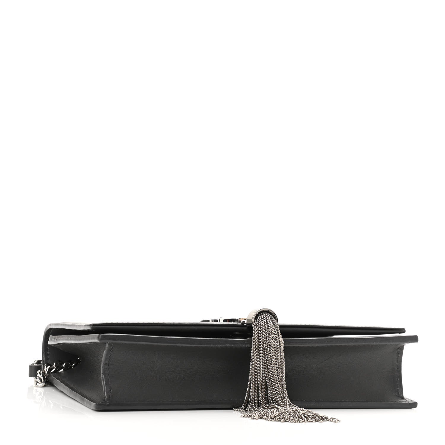 Saint Laurent Smooth Calfskin Classic Monogram Kate Tassel Chain Wallet Asphalt 4 of 9