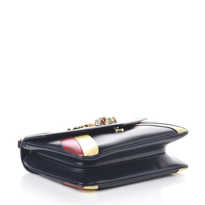 Gucci Vitello Palmellato Lux Crystal Medium Rajah Shoulder Bag Blue Romantic Cerise Butter Multicolor 4 of 10