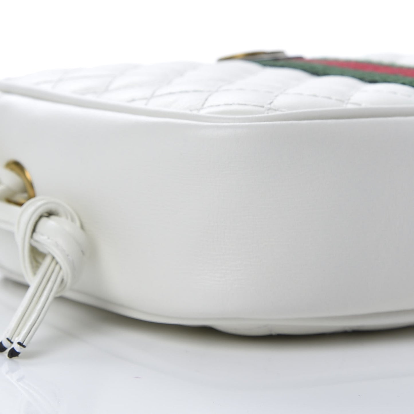 Calfskin Web Trapuntata Mini Shoulder Bag Off White