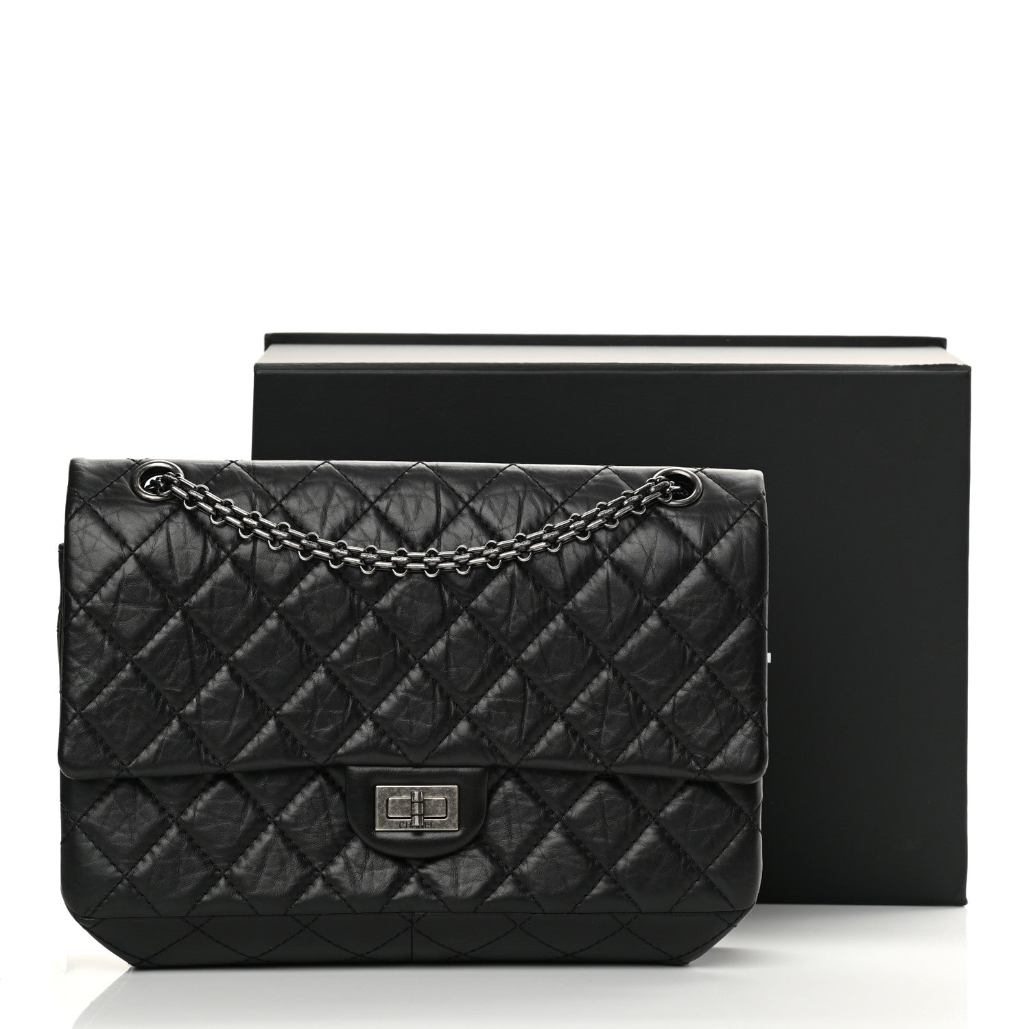 Chanel Aged Calfskin Quilted 2.55 Reissue 226 Flap Black 14 of 14