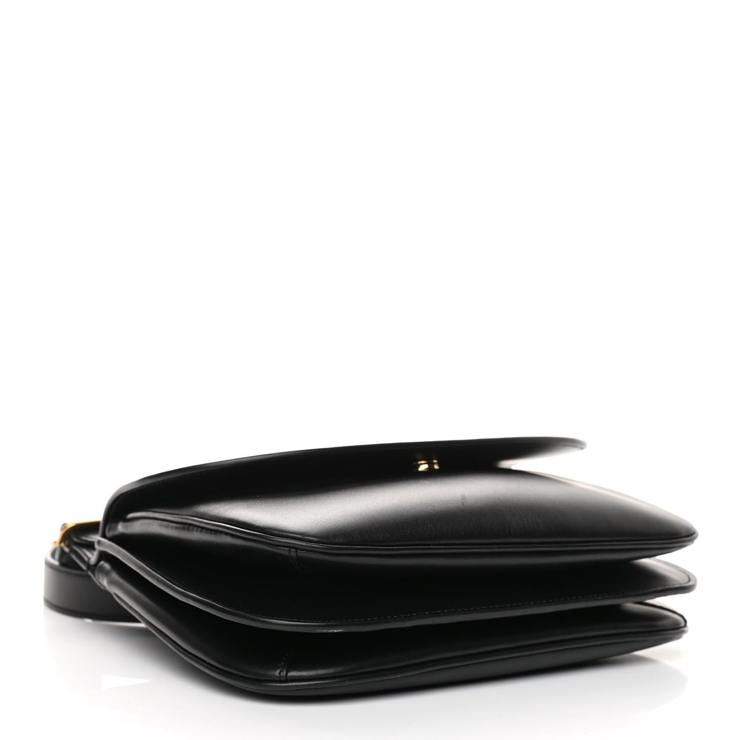 Smooth Calfskin Medium Charlie Shoulder Bag Black