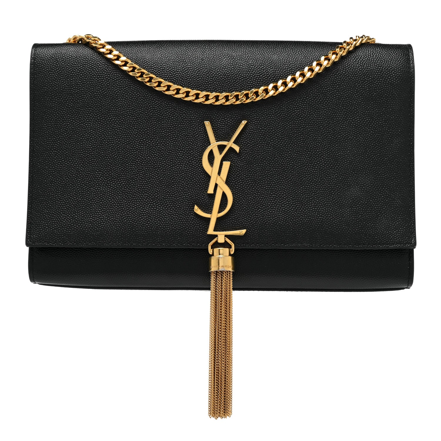 Saint Laurent Grain De Poudre Medium Classic Monogram Kate Tassel Satchel Black 1 of 13