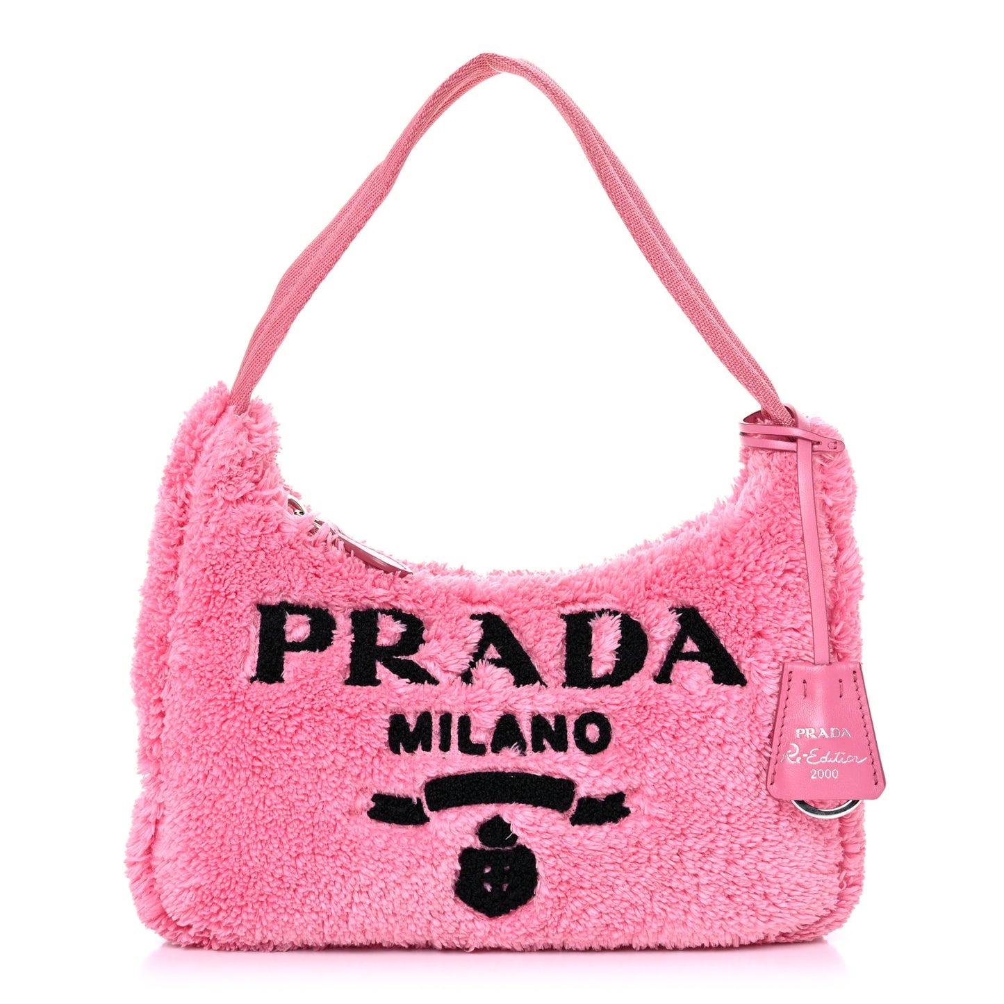 Terry Cloth Mini Re-Edition 2000 Bag Petalo Black