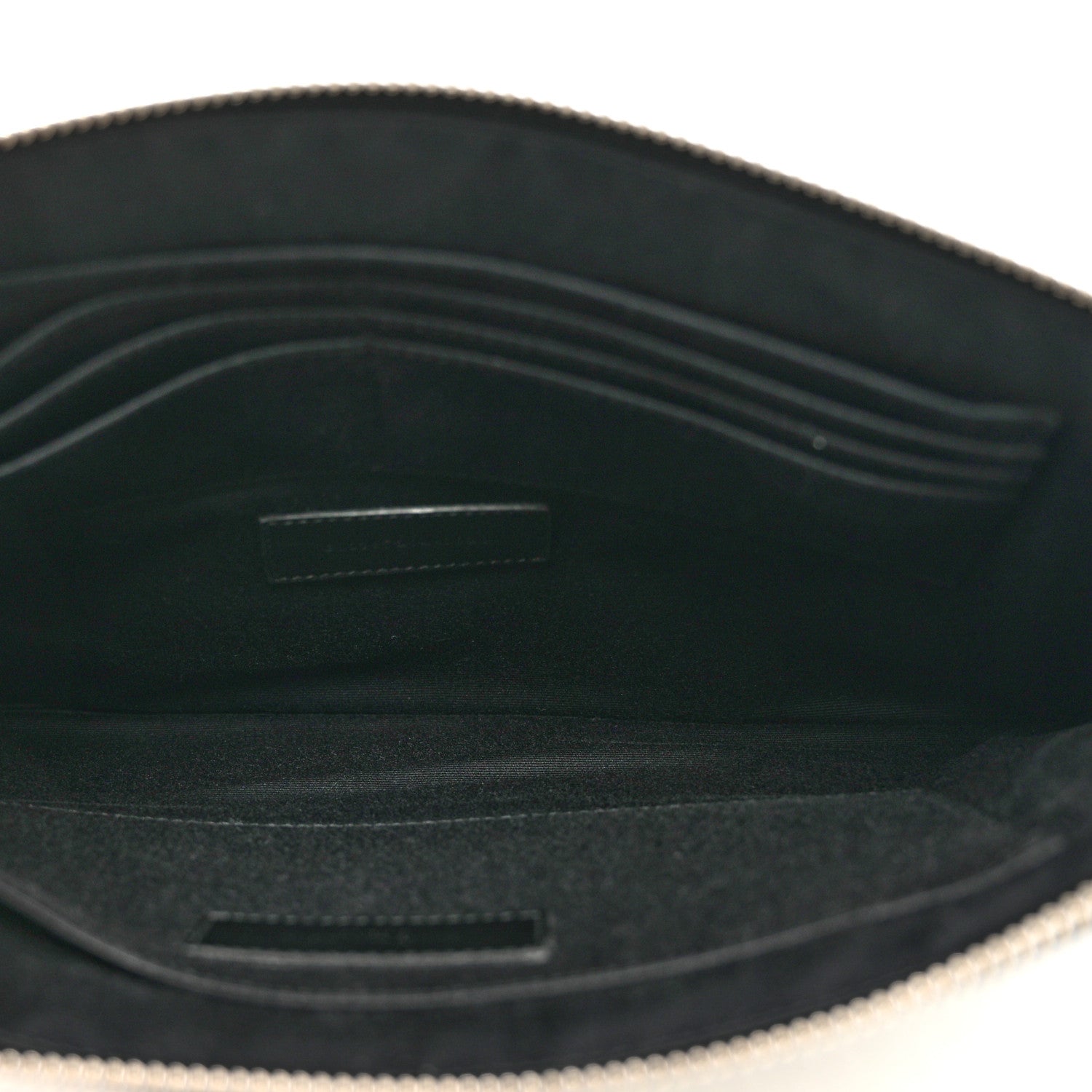 Saint Laurent Calfskin Leopard Print Zipped Tablet Holder White Black 5 of 7
