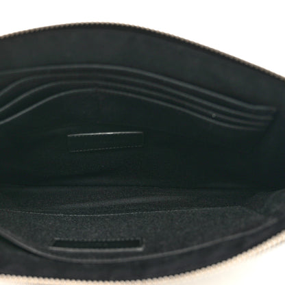 Saint Laurent Calfskin Leopard Print Zipped Tablet Holder White Black 5 of 7