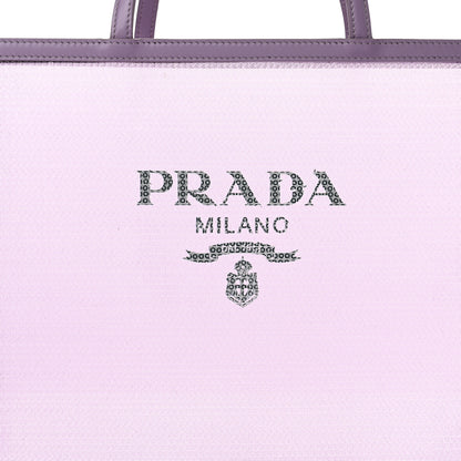 Prada Mesh Paillettes Spazzolato Logo Shopping Tote Lilium 10 of 14