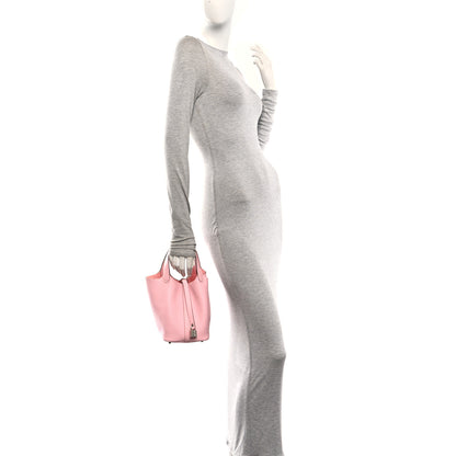 Hermes Taurillon Clemence Picotin Lock 18 PM Rose Sakura 2 of 12