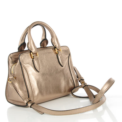 Alexander McQueen Metallic Calfskin Mini Padlock Tote Nude Gold 3 of 7