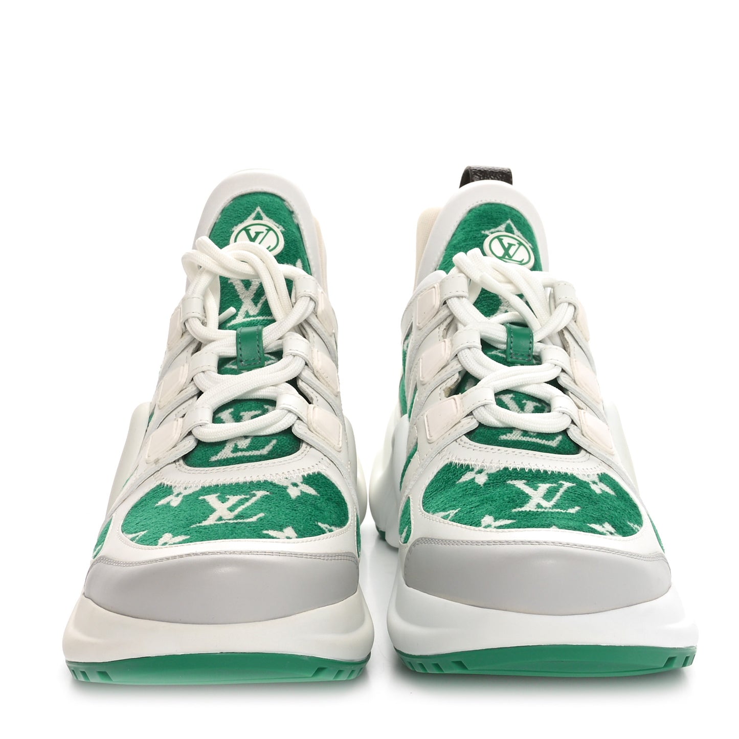 Jacquard Velvet Monogram LV Archlight Sneakers 39.5 White Vert