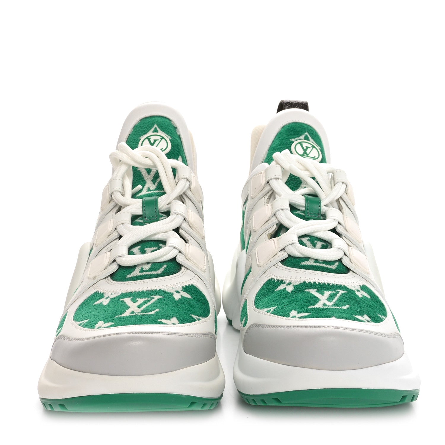 Louis Vuitton Jacquard Velvet Monogram LV Archlight Sneakers 39.5 White Vert 3 of 9